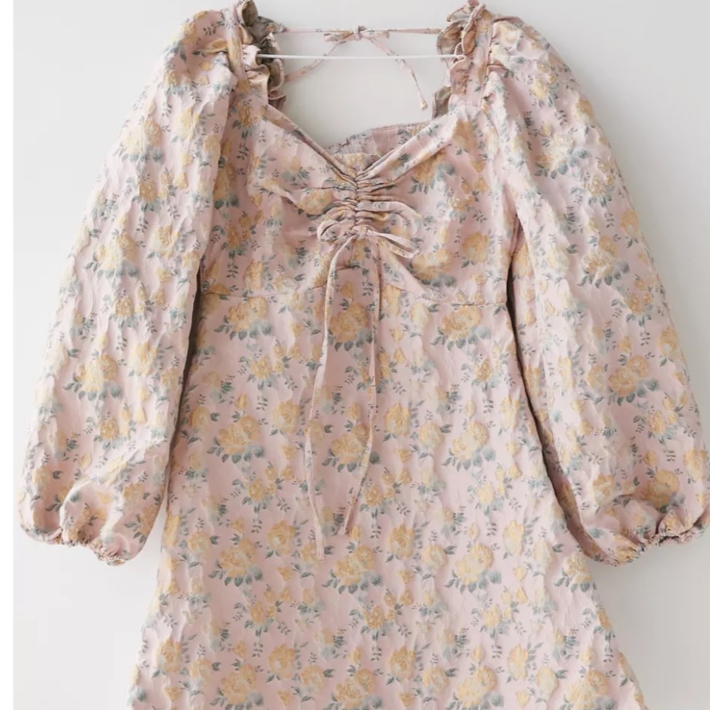 Sister Jane Dollskill Rose Garden Ruched Brocade Mini Dress NWT